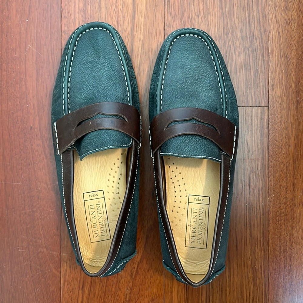 Blue and Brown Mercanti Fiorentini relax men’s loafers